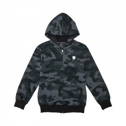 BLUZA Z KAPTUREM NA ZAMEK FOX JUNIOR FOX HEAD BLACK CAMO YS