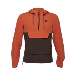 BLUZA ROWEROWA Z KAPTUREM FOX RANGER WIND PULLOVER ATOMIC ORANGE S