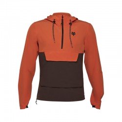 BLUZA ROWEROWA Z KAPTUREM FOX RANGER WIND PULLOVER ATOMIC ORANGE S