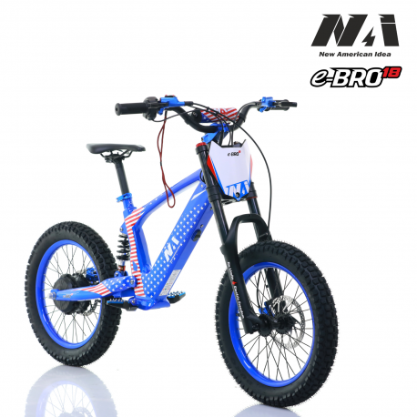 NAI e-BRO 18 PRO ELEKTRYCZNY MOTOCYKL DLA DZIECI 18" NIEBIESKI