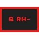 ODZNAKA NA RZEP REBELHORN GRUPA KRWI B RH- BLACK/RED 50X80MM