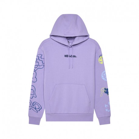 BLUZA Z KAPTUREM FOX LADY HELLO FUTURE FLEECE PO LILAC XS