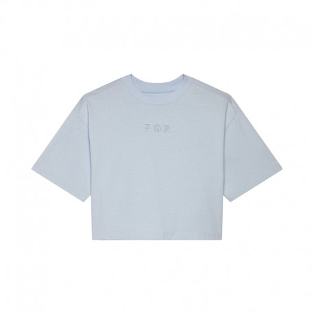 T-SHIRT FOX LADY WORDMARK OS CROP PALE BLUE XS