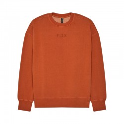 BLUZA FOX WORDMARK OVERSIZED FLEECE CREW COGNAC S