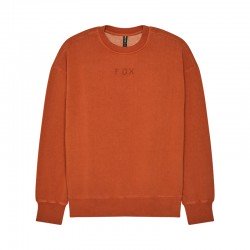 BLUZA FOX WORDMARK OVERSIZED FLEECE CREW COGNAC S