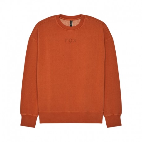 BLUZA FOX WORDMARK OVERSIZED FLEECE CREW COGNAC S