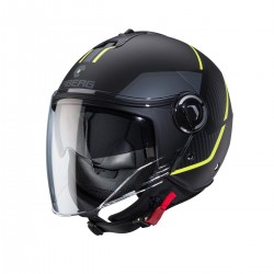 CABERG RIVIERA V4X HELMET BLACK/GREY/YELLOW FLUO MAT