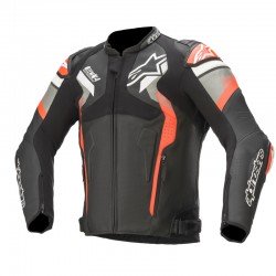 KURTKA SKÓRZANA ALPINESTARS ATEM V4 BLACK/MID GREY/FLUO RED 56