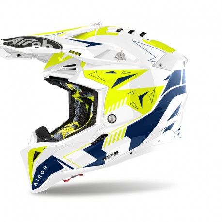 KASK AIROH AVIATOR 3 SPIN YELLOW/BLUE GLOSS XS