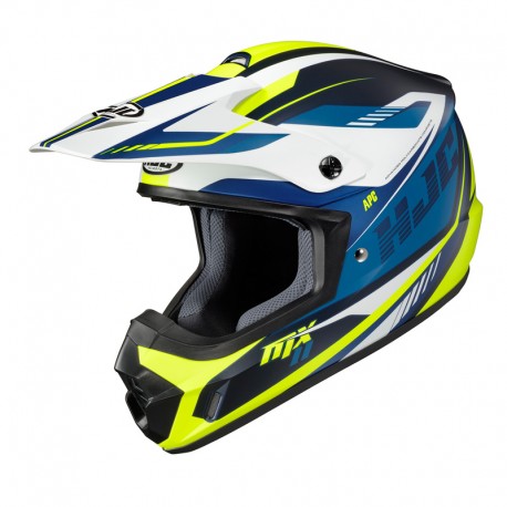 KASK HJC CS-MX II DRIFT WHITE/BLUE/YELLOW XS