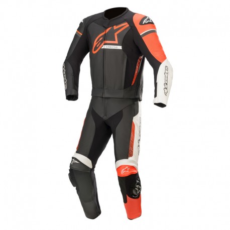 KOMBINEZON SKÓRZANY 2 CZ. ALPINESTARS GP FORCE PHANTOM BLACK/WHITE/FLUO RED 50