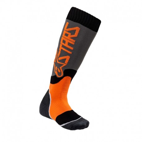 SKARPETY ALPINESTARS MX PLUS-2 JUNIOR COOL GREY/FLUO ORANGE M/L