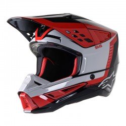 KASK ALPINESTARS S-M5 BEAM BLACK/GREY RED GLOSSY XS