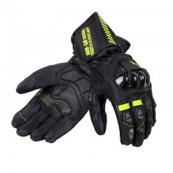 RĘKAWICE SKÓRZANE OZONE RS600 BLACK/FLUO YELLOW L