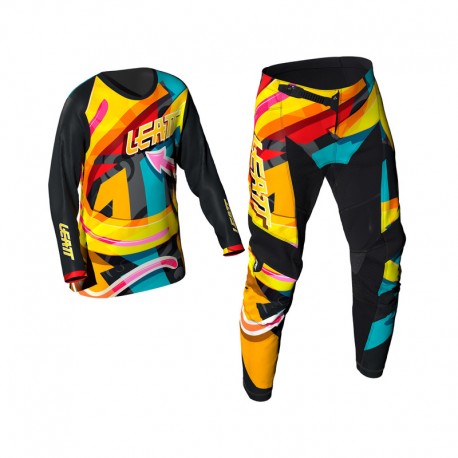 ZESTAW OFFROADOWY (BLUZA I SPODNIE) LEATT RIDE KIT 3.5 JUNIOR CARNIVAL M/EU130/140CM